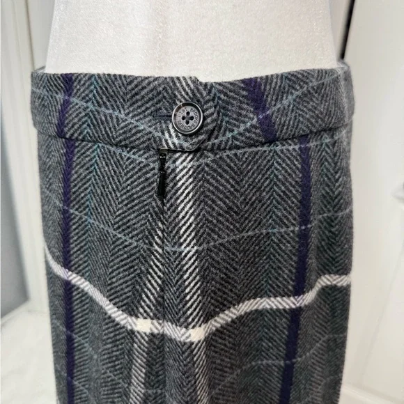 Brooks Brothers Wool Plaid Pencil Skirt Women’s Size 10 Gray 
 Plaid - Picture 3 of 9